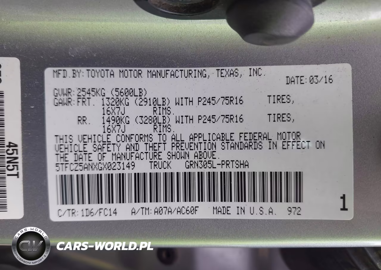 2016 Toyota Tacoma Sr5 V6 VIN:5TFCZ5ANXGX023149 - 9