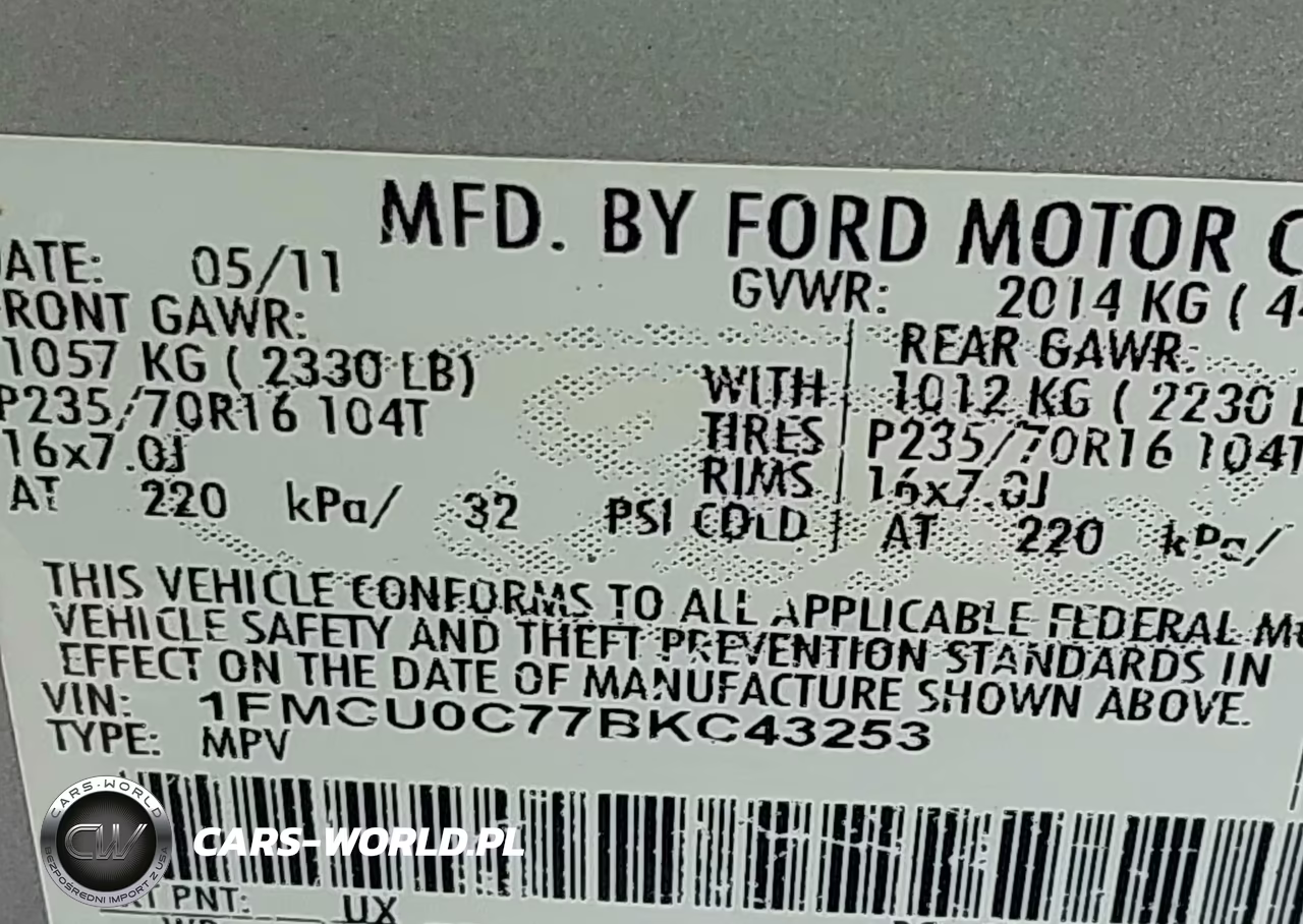 2011 Ford Escape Xls VIN:1FMCU0C77BKC43253 - 9