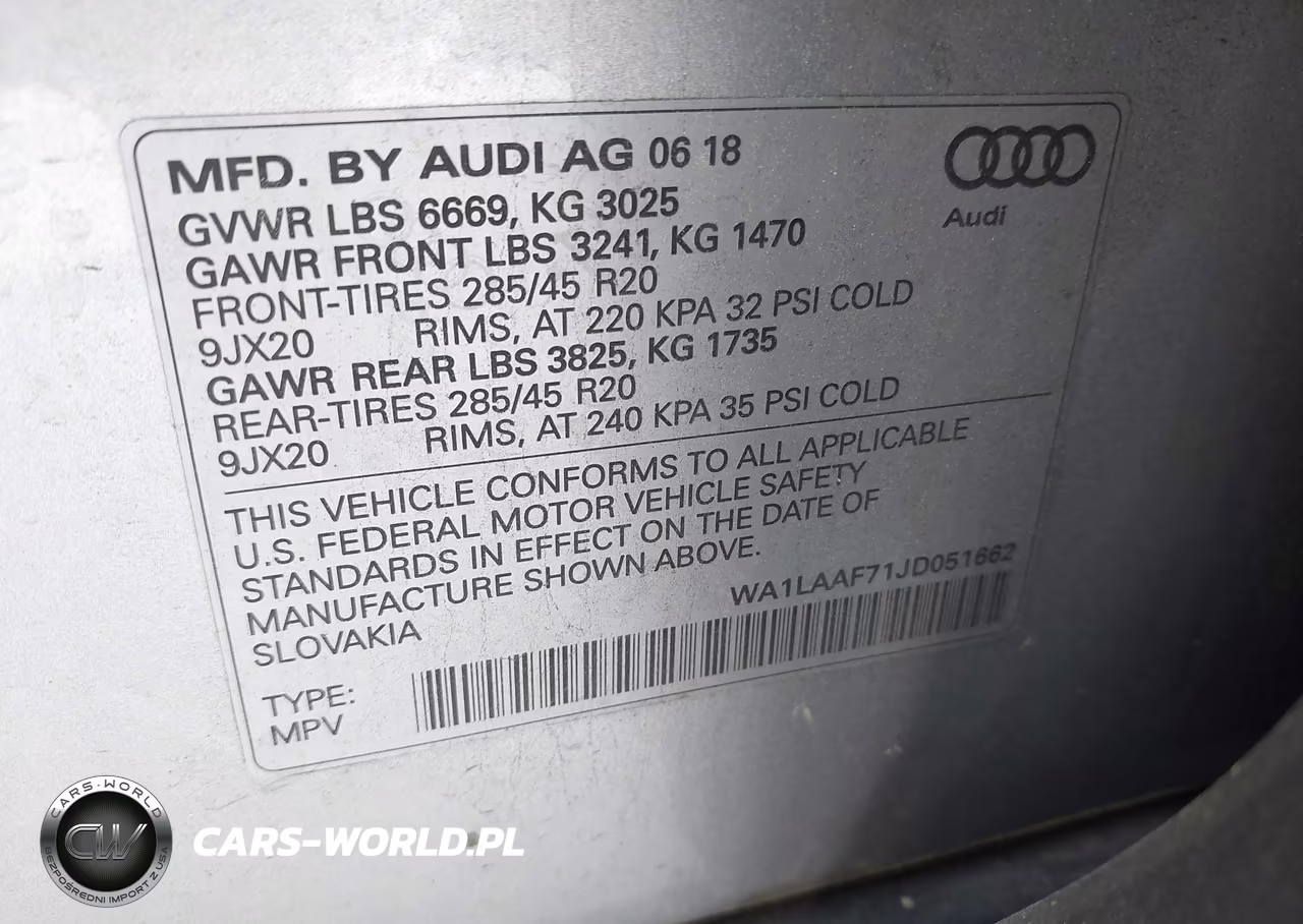 2018 Audi Q7 3.0T Premium VIN:WA1LAAF71JD051662 - 9