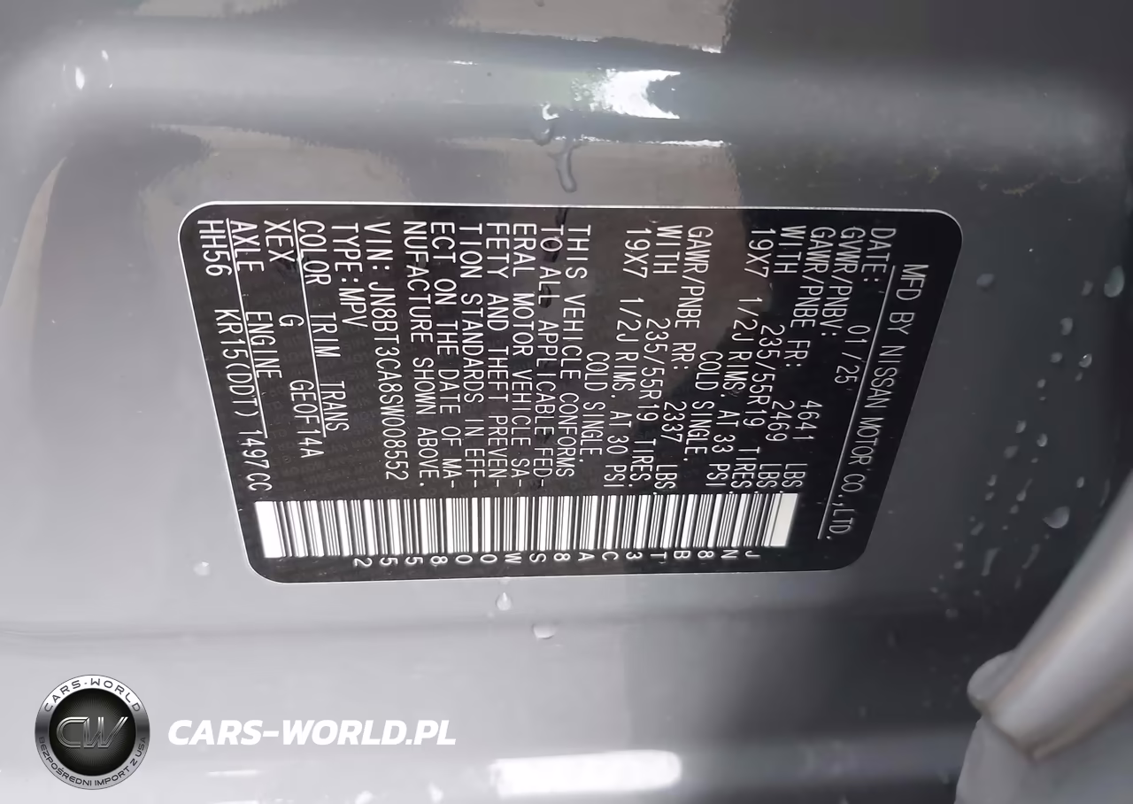 2025 Nissan Rogue Sl Fwd VIN:JN8BT3CA8SW008552 - 9