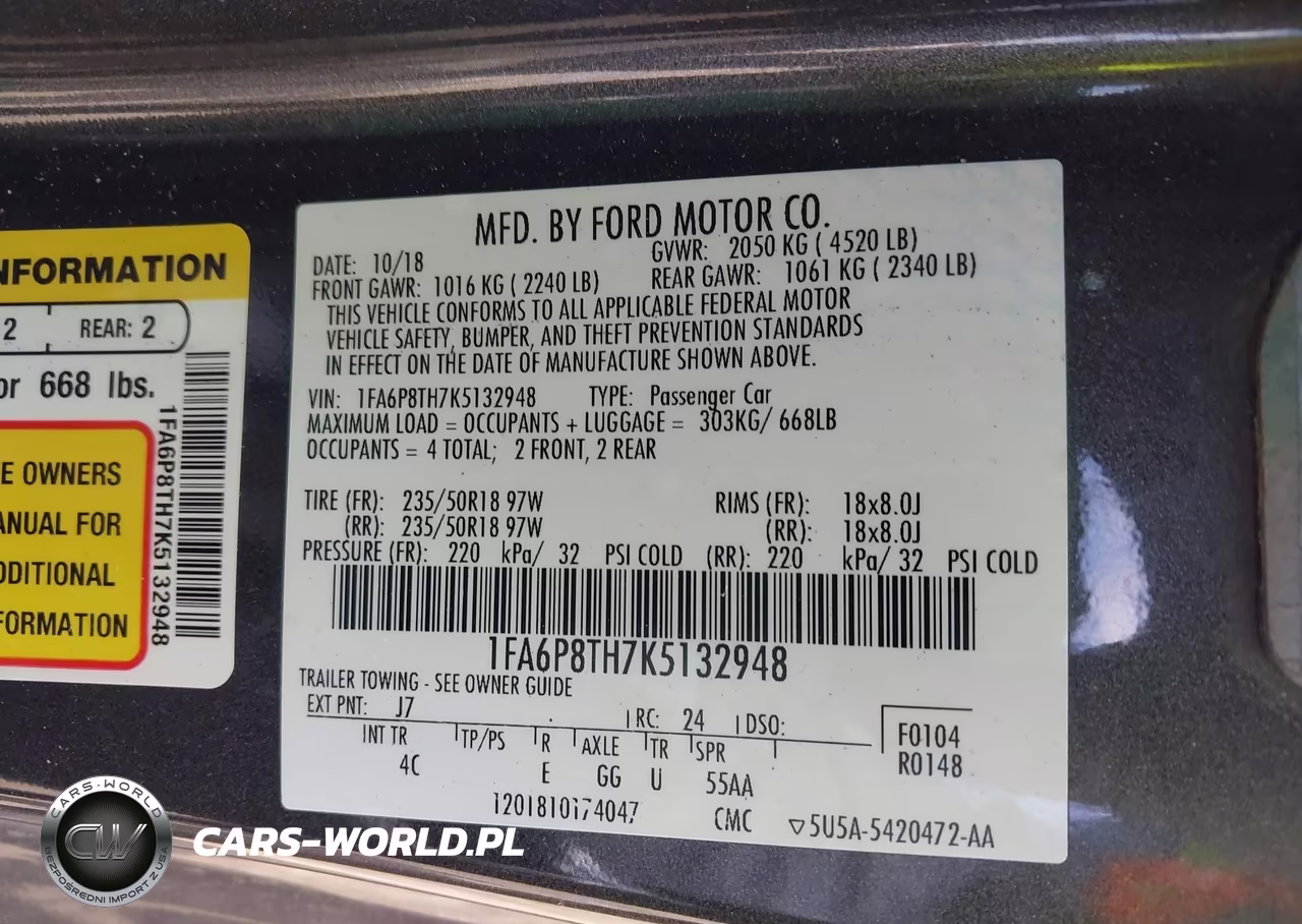 2019 Ford Mustang Ecoboost Premium VIN:1FA6P8TH7K5132948 - 9
