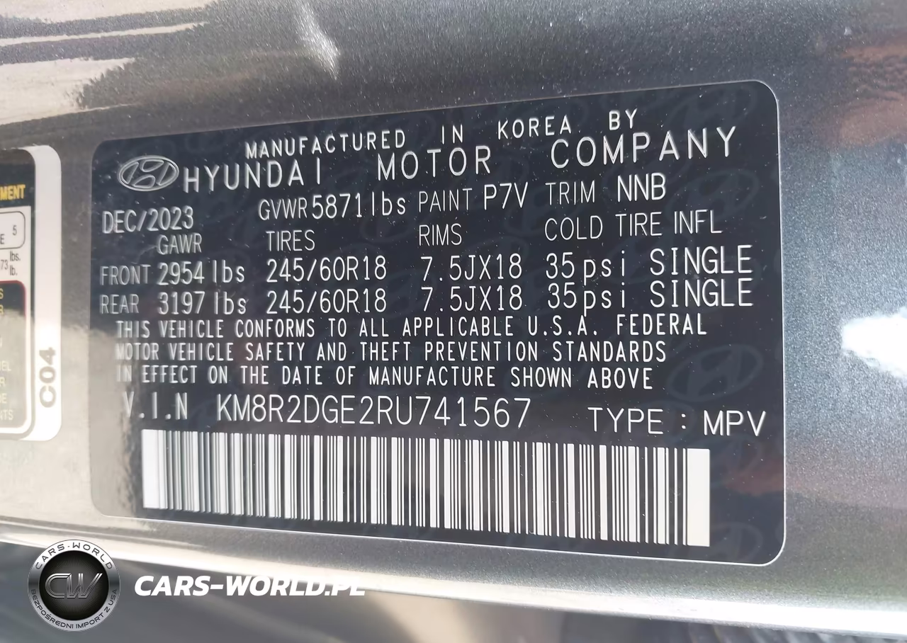 2024 Hyundai Palisade Sel VIN:KM8R2DGE2RU741567 - 9