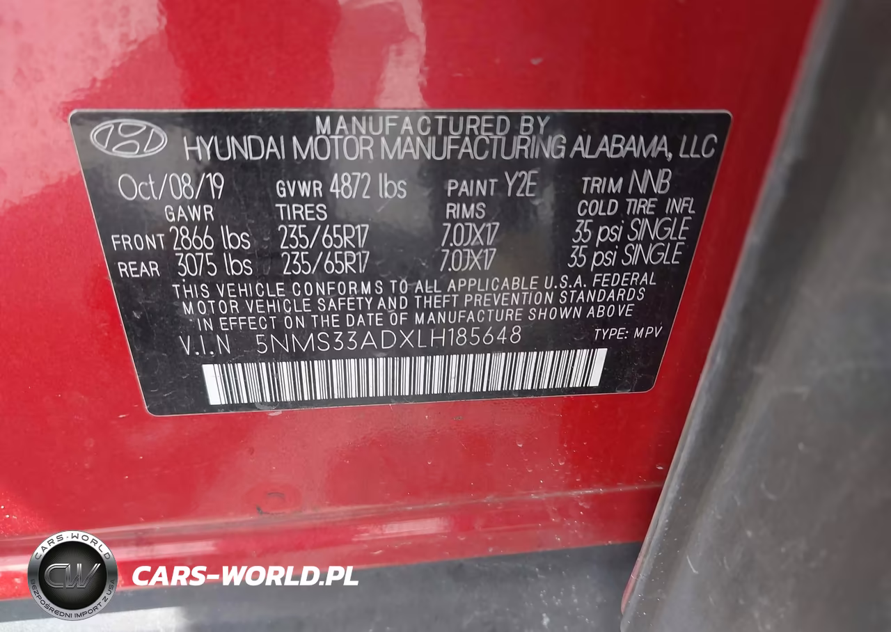 2020 Hyundai Santa Fe Sel VIN:5NMS33ADXLH185648 - 9