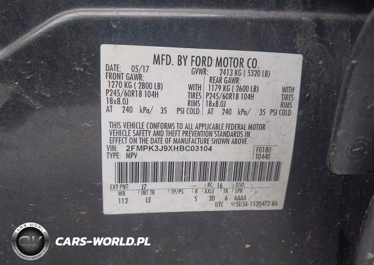 2017 Ford Edge Sel VIN:2FMPK3J9XHBC03104 - 9