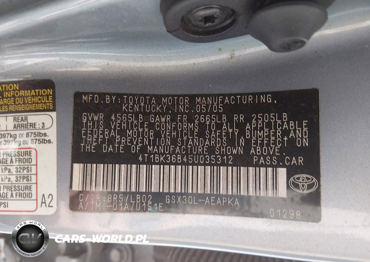 2005 Toyota Avalon Xl-Xls-Touring-Limited VIN:4T1BK36B45U035312 - 9