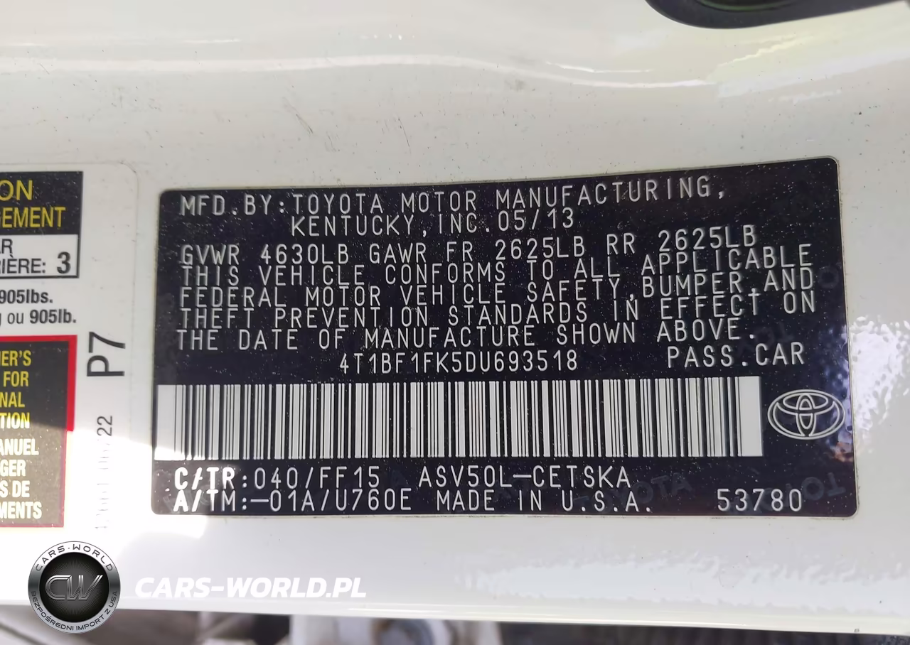 2013 Toyota Camry Se VIN:4T1BF1FK5DU693518 - 9