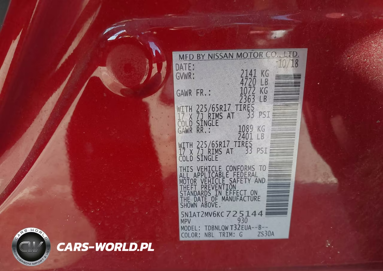 2019 Nissan Rogue Sv VIN:5N1AT2MV6KC725144 - 9