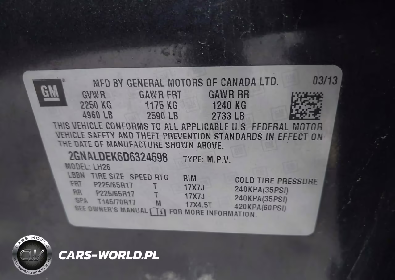 2013 Chevrolet Equinox 1Lt VIN:2GNALDEK6D6324698 - 9