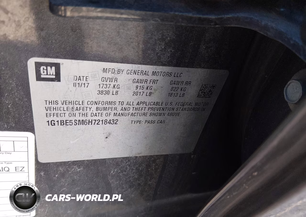 2017 Chevrolet Cruze Lt Auto VIN:1G1BE5SM6H7218432 - 9