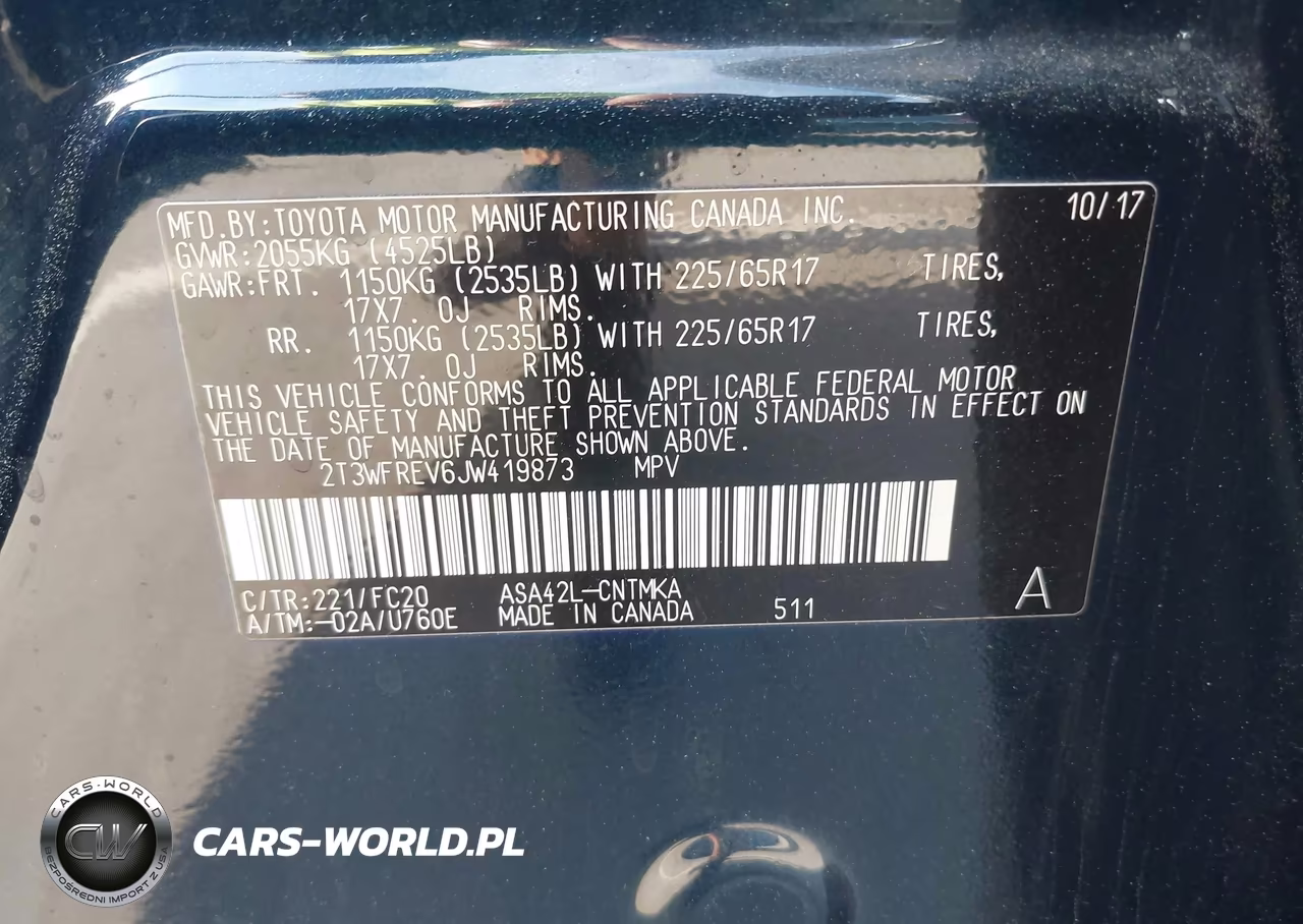 2018 Toyota Rav4 Xle VIN:2T3WFREV6JW419873 - 9