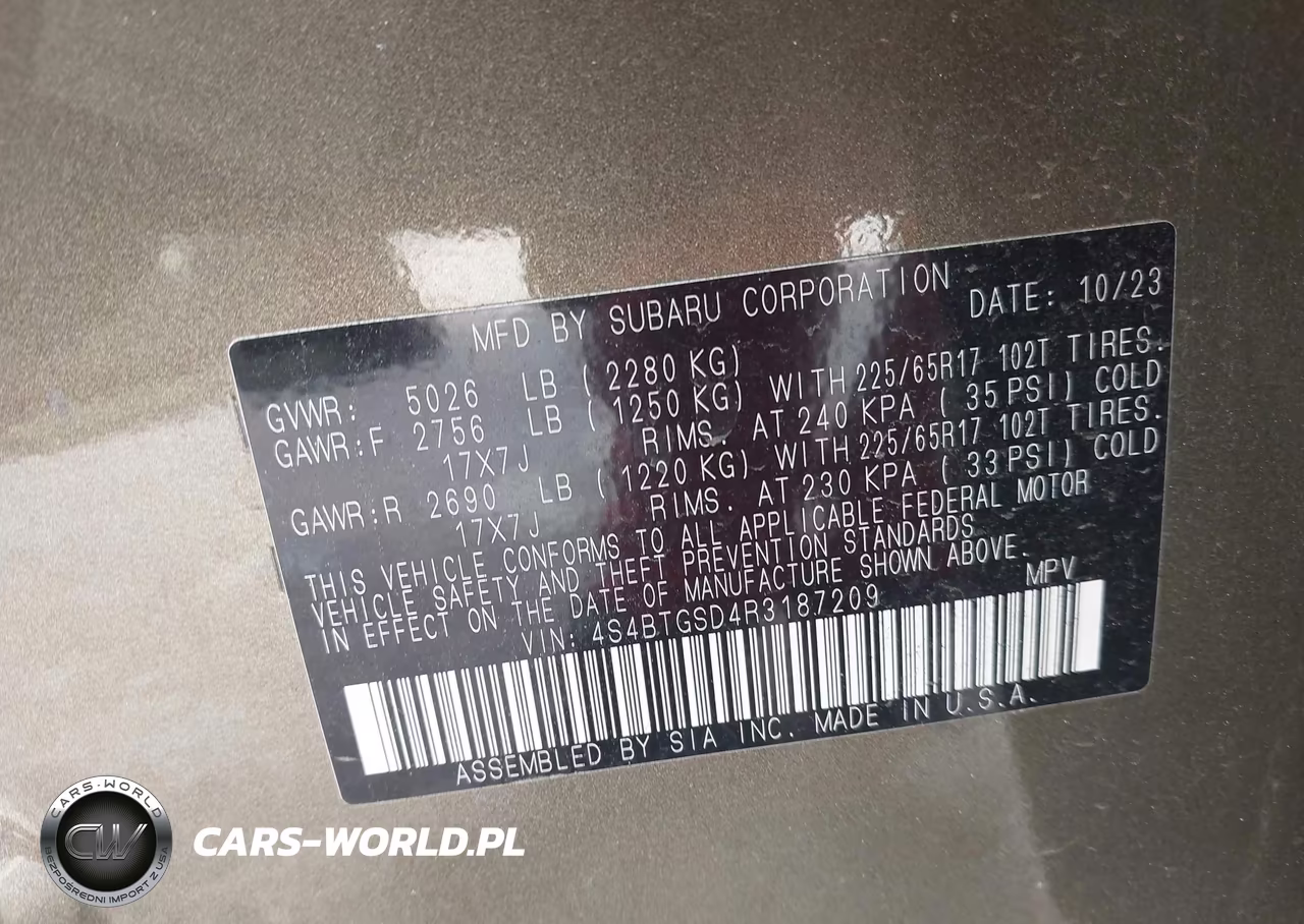 2024 Subaru Outback Wilderness VIN:4S4BTGSD4R3187209 - 9