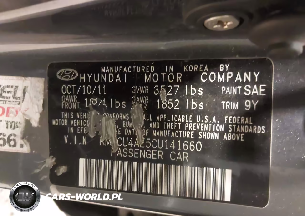 2012 Hyundai Accent Gls VIN:KMHCU4AE5CU141660 - 9