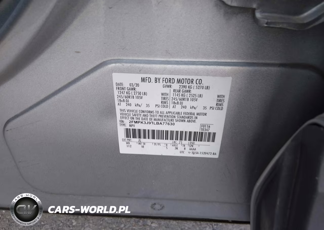 2020 Ford Edge Sel VIN:2FMPK3J91LBA77630 - 9