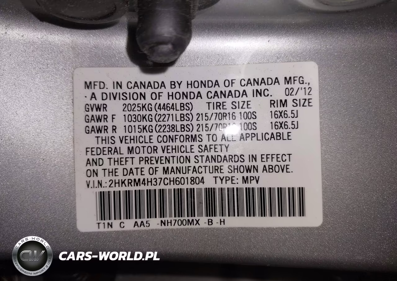 2012 Honda Cr-V Lx VIN:2HKRM4H37CH601804 - 9