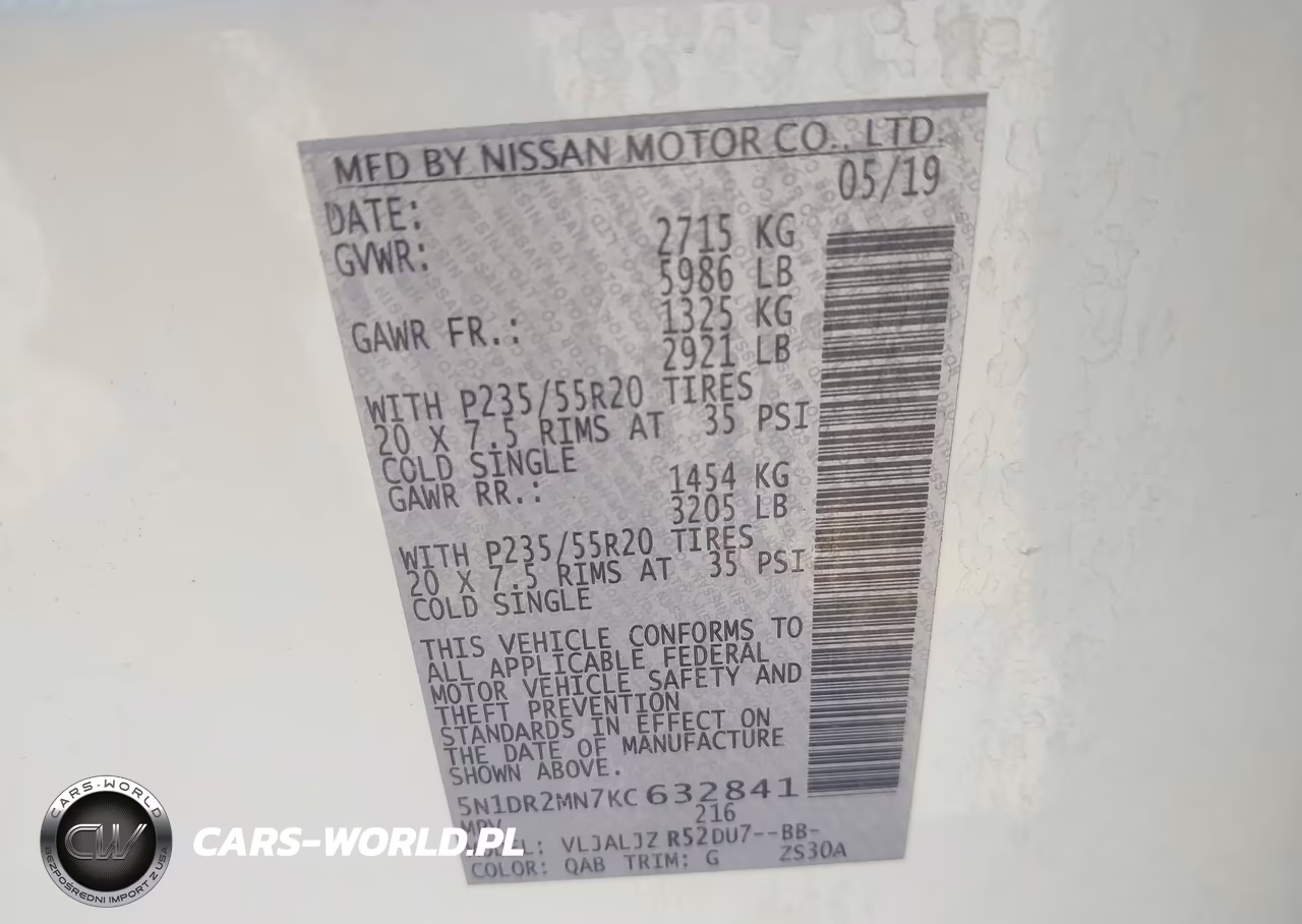 2019 Nissan Pathfinder Platinum VIN:5N1DR2MN7KC632841 - 9