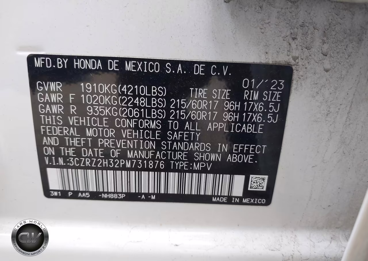 2023 Honda Hr-V Awd Lx VIN:3CZRZ2H32PM731876 - 9