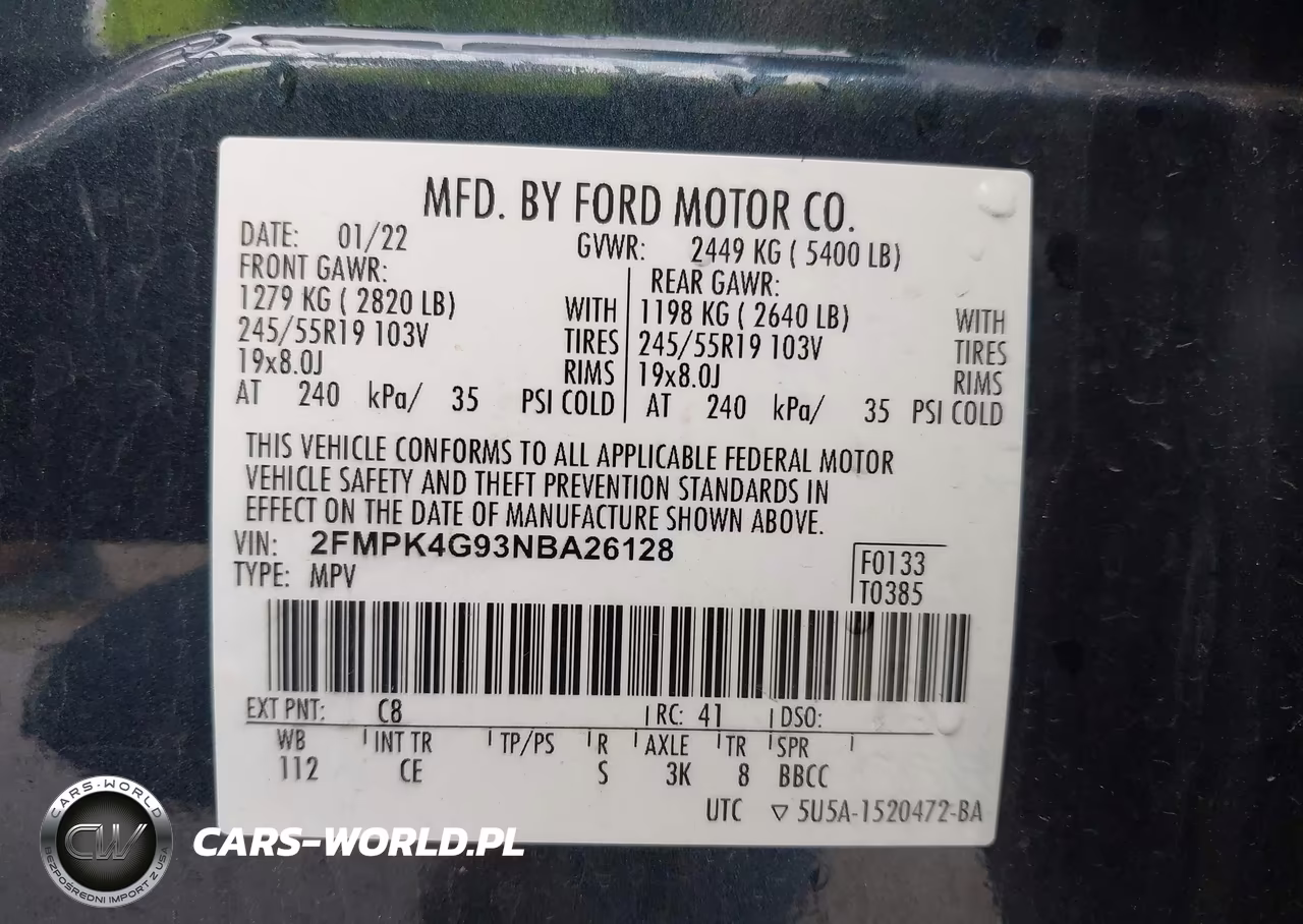 2022 Ford Edge Se VIN:2FMPK4G93NBA26128 - 9