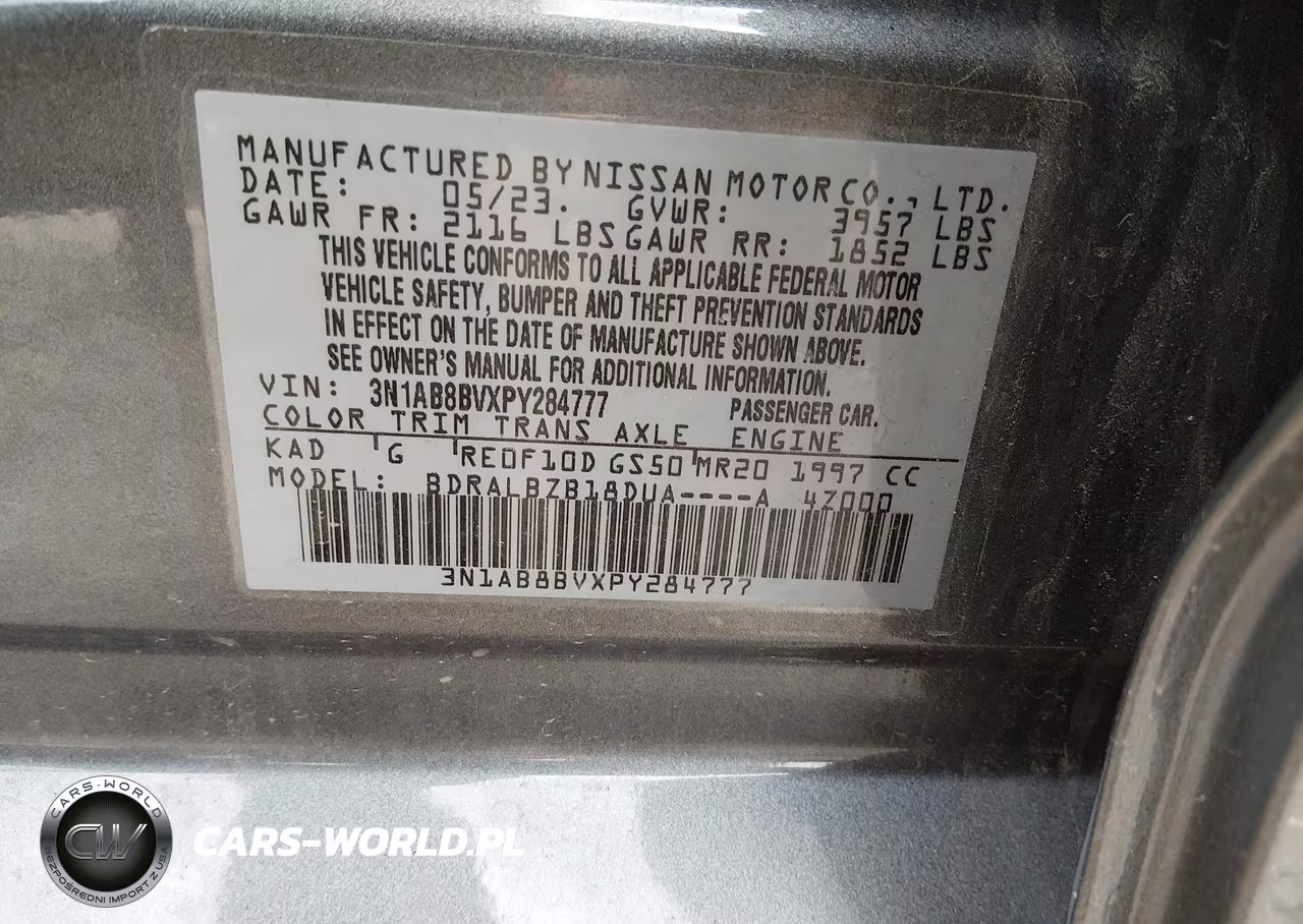 2023 Nissan Sentra S Xtronic Cvt VIN:3N1AB8BVXPY284777 - 9