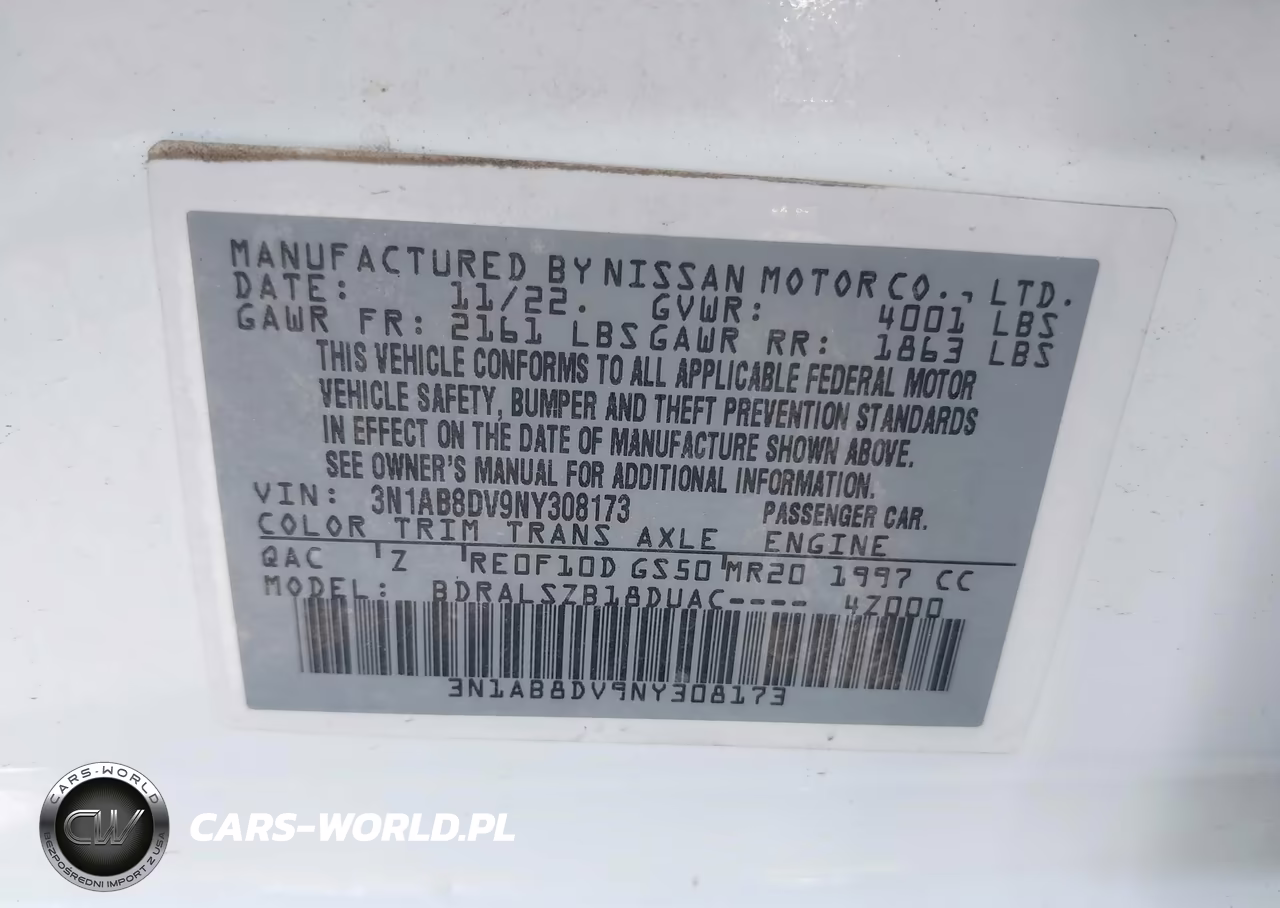 2022 Nissan Sentra Sr Xtronic Cvt VIN:3N1AB8DV9NY308173 - 9