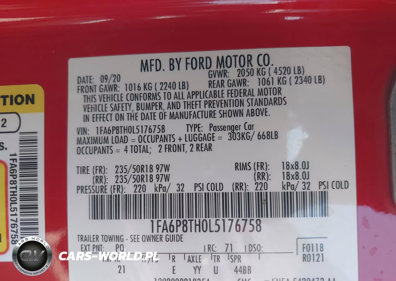 2020 Ford Mustang Ecoboost Fastback VIN:1FA6P8TH0L5176758 - 9