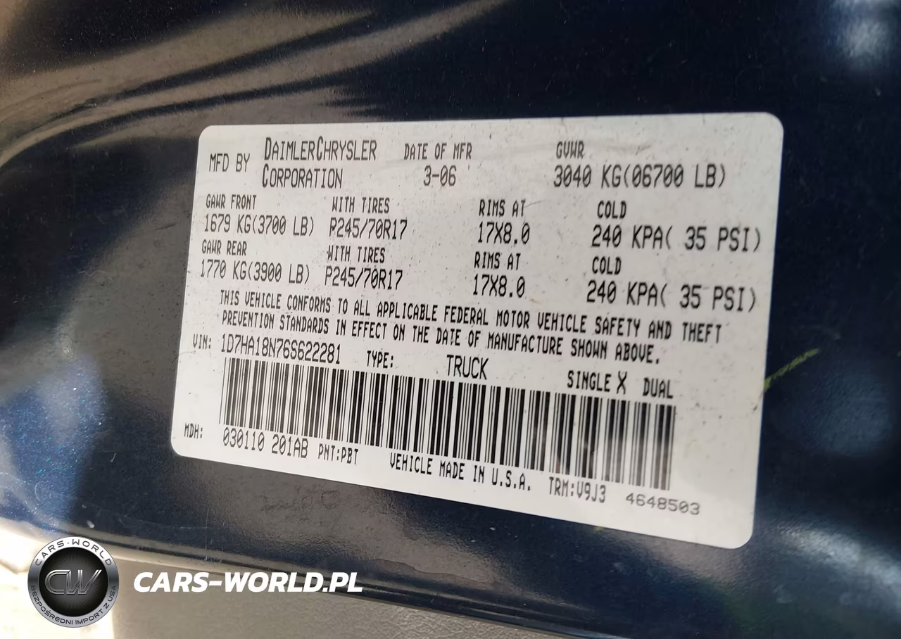2006 Dodge Ram 1500 Slt VIN:1D7HA18N76S622281 - 9