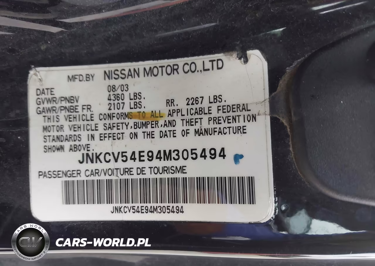 2004 Infiniti G35 VIN:JNKCV54E94M305494 - 9