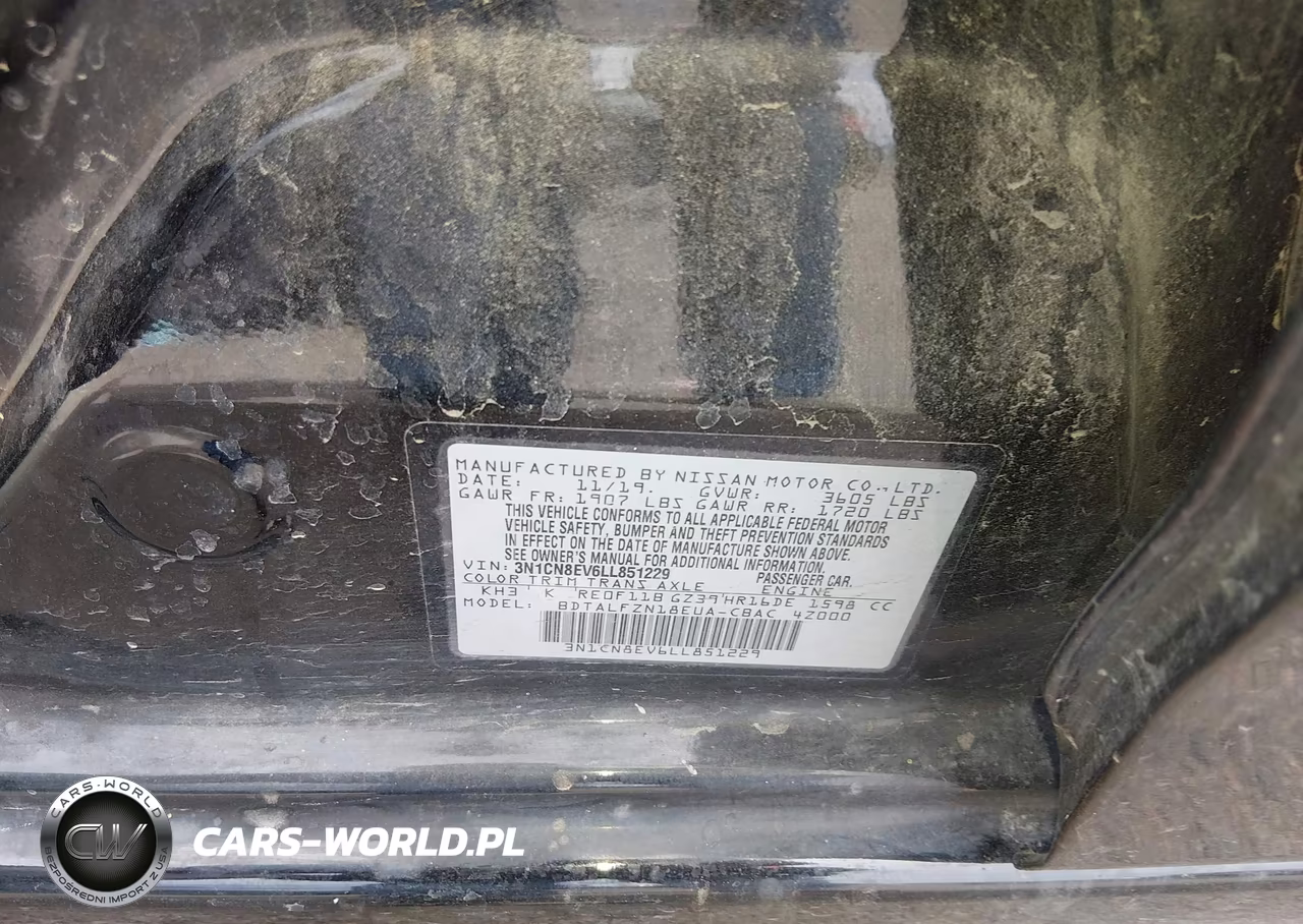 2020 Nissan Versa Sv Xtronic Cvt VIN:3N1CN8EV6LL851229 - 9