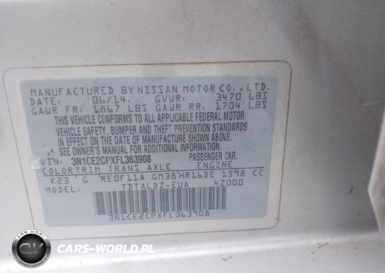 2015 Nissan Versa Note S (Sr)-S Plus-Sl-Sr-Sv VIN:3N1CE2CPXFL363908 - 9