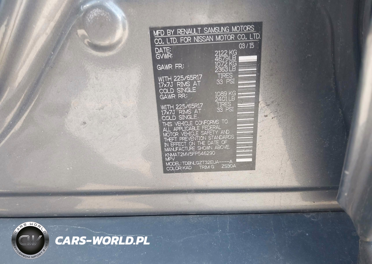 2015 Nissan Rogue Sv VIN:KNMAT2MV5FP546290 - 9