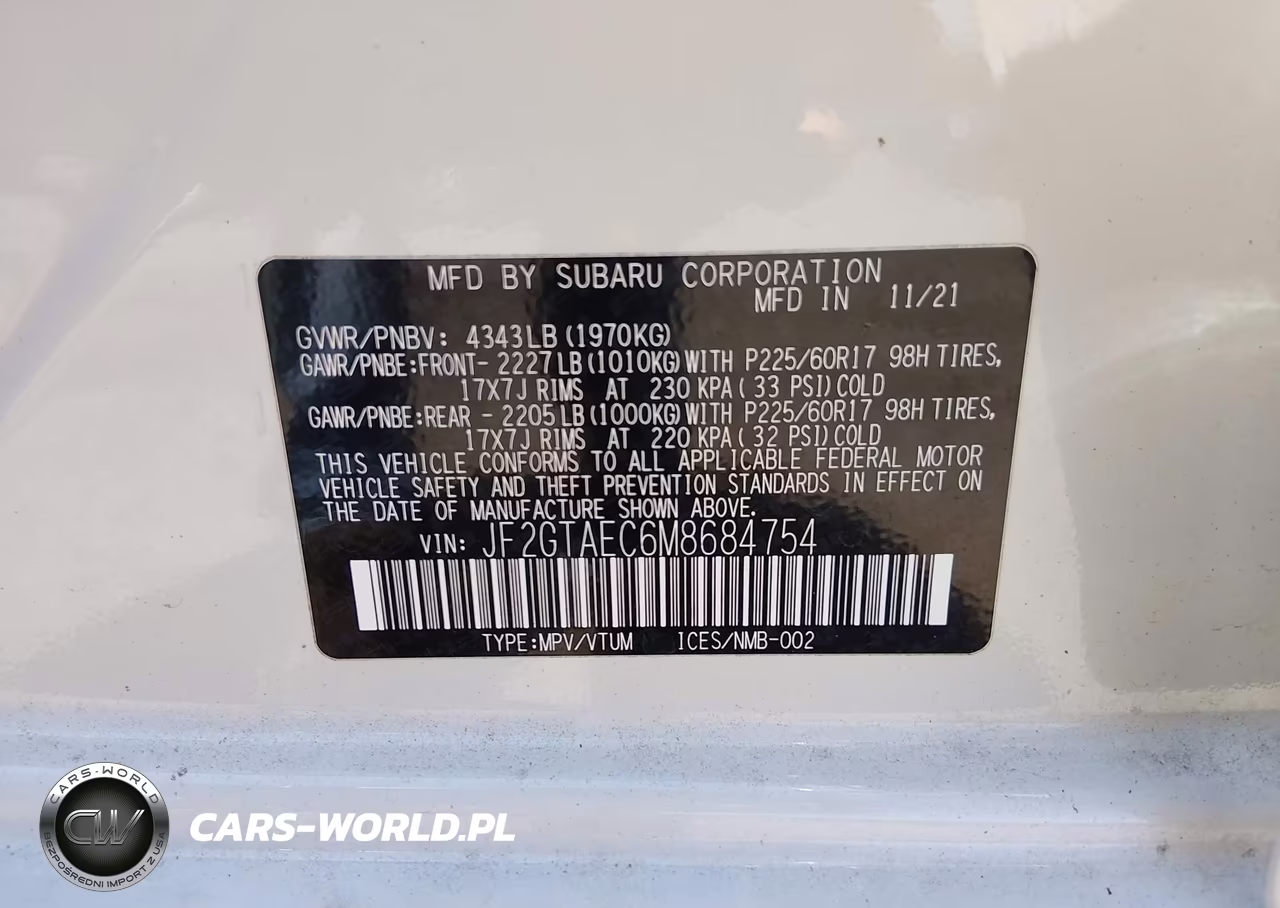 2021 Subaru Crosstrek Premium VIN:JF2GTAEC6M8684754 - 9