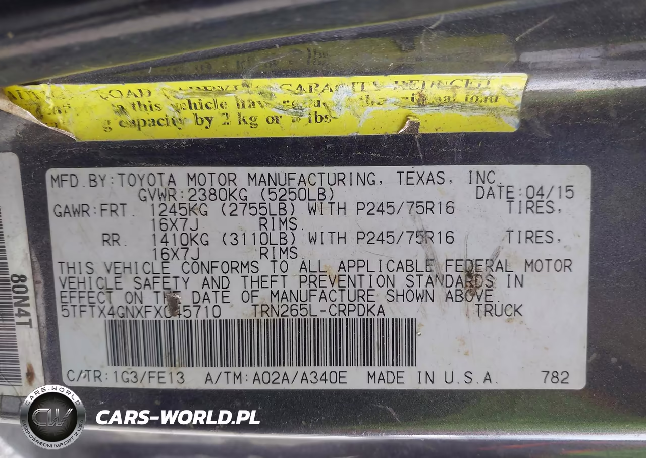 2015 Toyota Tacoma Prerunner VIN:5TFTX4GNXFX045710 - 9