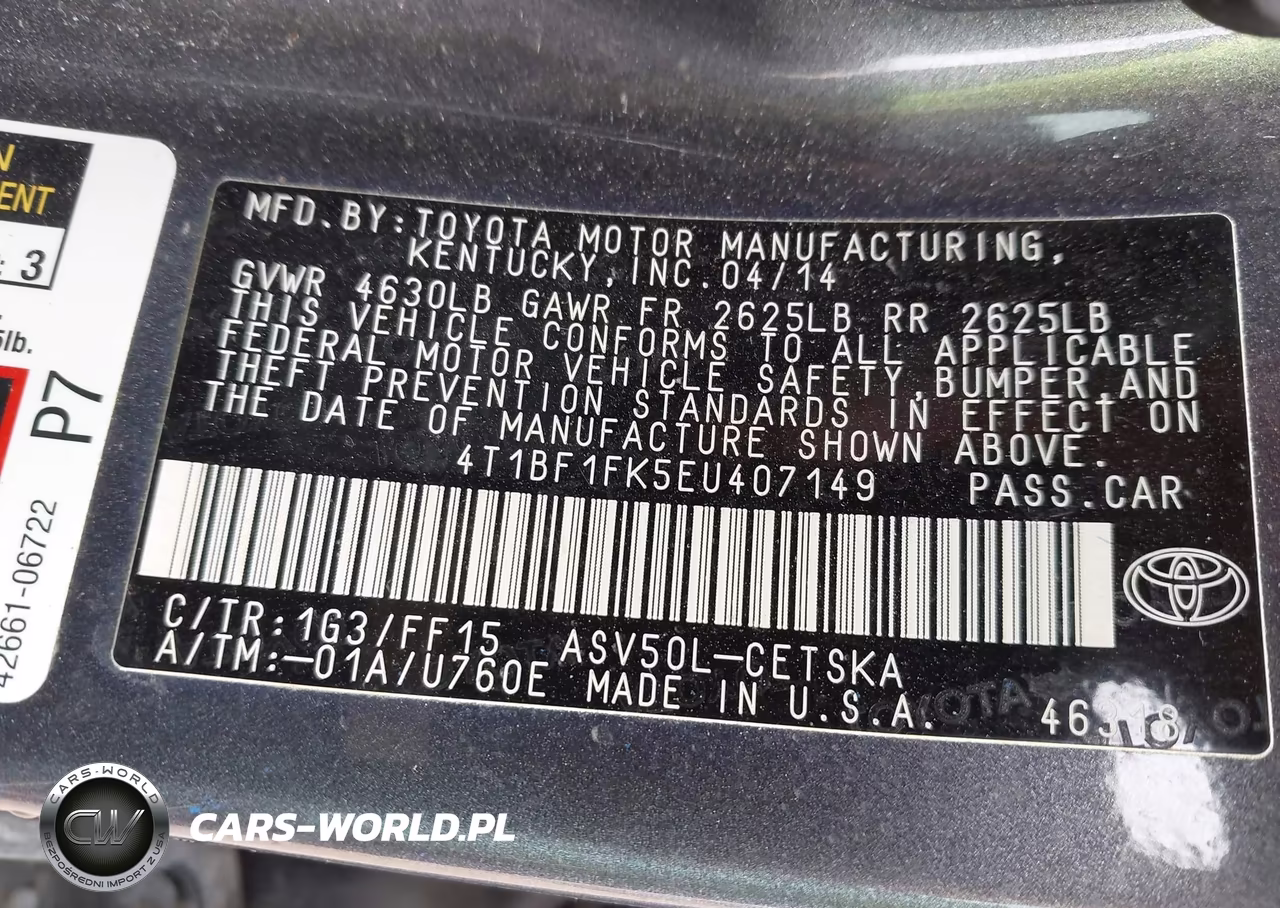 2014 Toyota Camry Se VIN:4T1BF1FK5EU407149 - 9