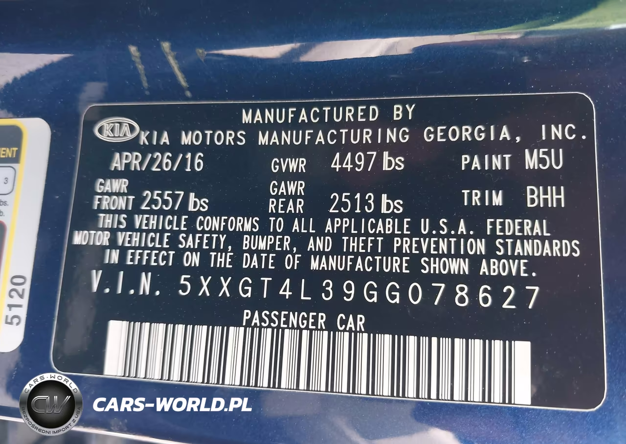 2016 Kia Optima Lx VIN:5XXGT4L39GG078627 - 9