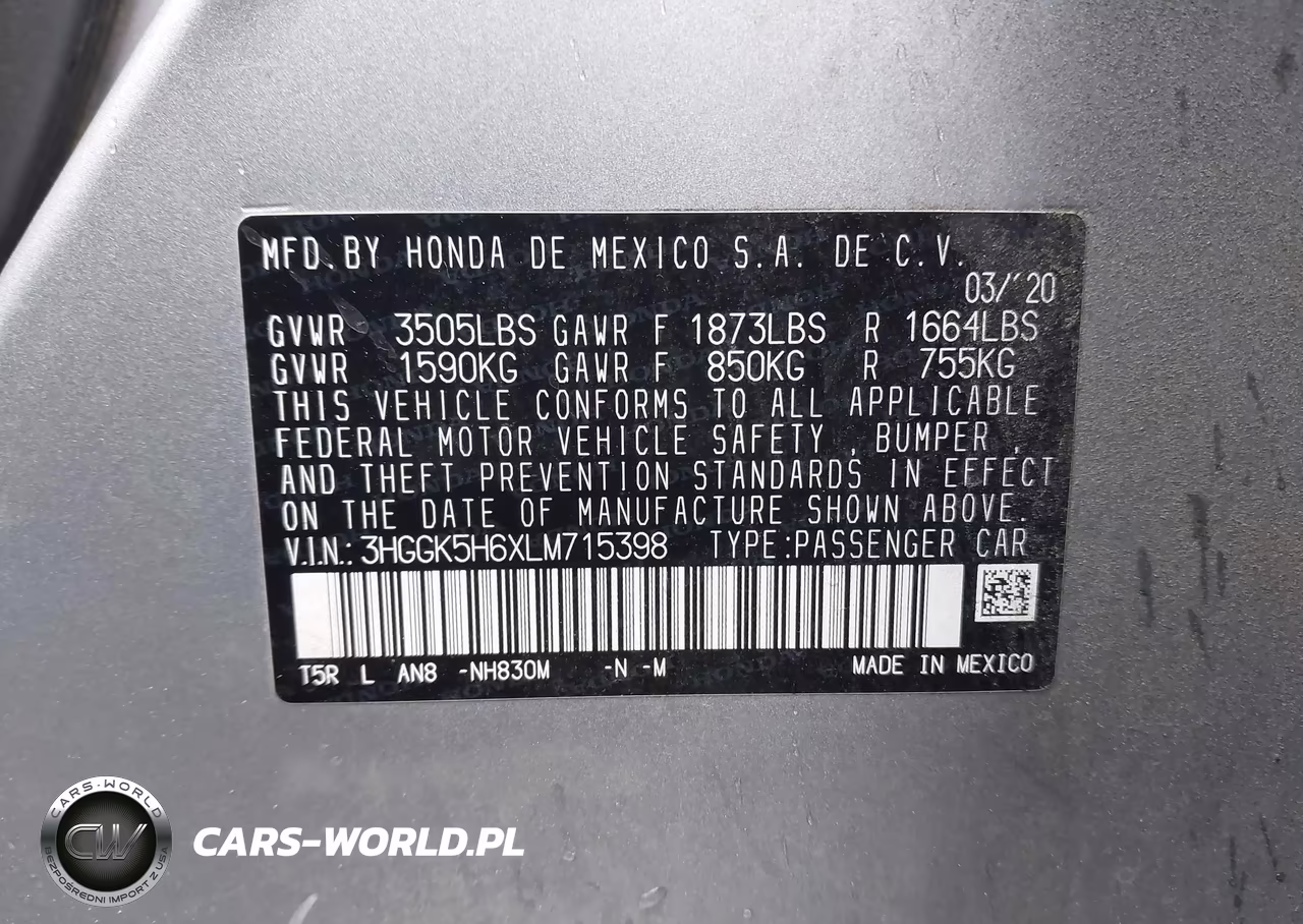 2020 Honda Fit Sport VIN:3HGGK5H6XLM715398 - 9