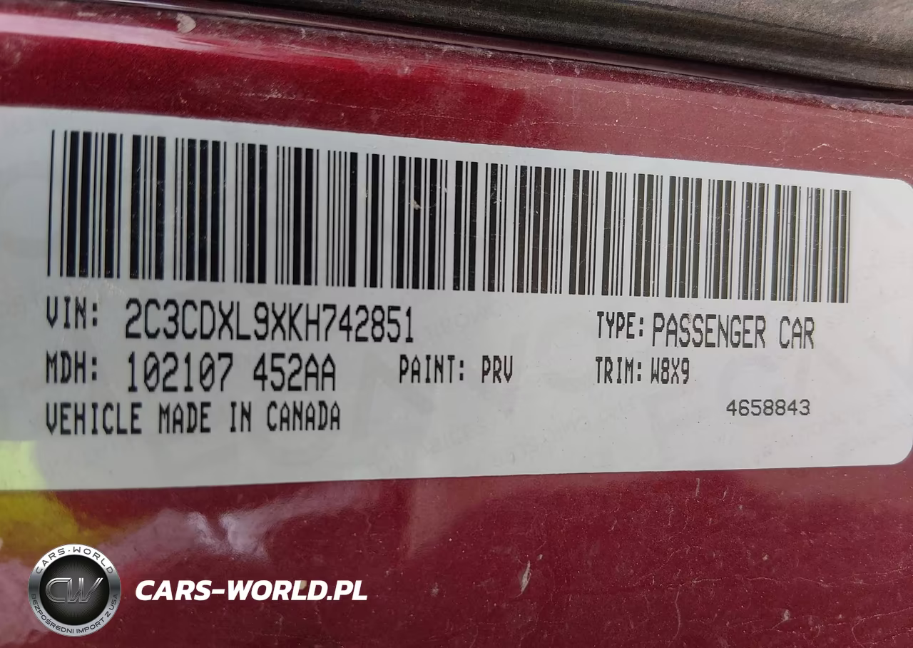 2019 Dodge Charger Srt Hellcat Rwd VIN:2C3CDXL9XKH742851 - 9
