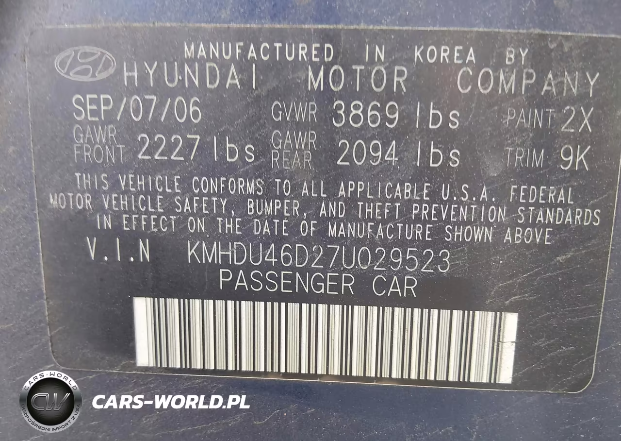 2007 Hyundai Elantra Gls-Limited-Se VIN:KMHDU46D27U029523 - 9