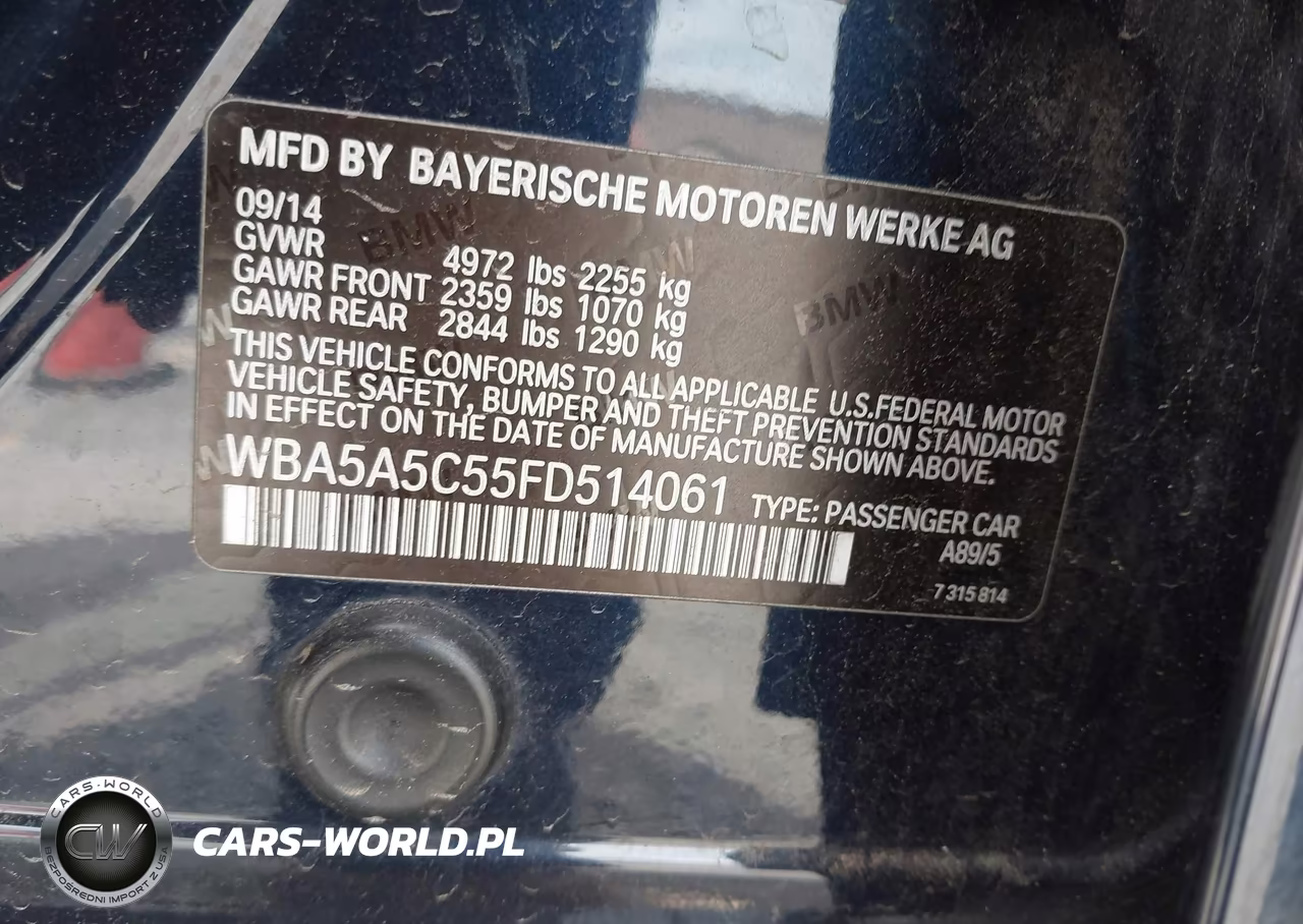 2015 BMW 528I VIN:WBA5A5C55FD514061 - 9