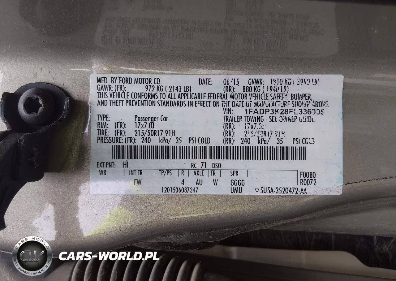 2015 Ford Focus Se VIN:1FADP3K28FL336005 - 9
