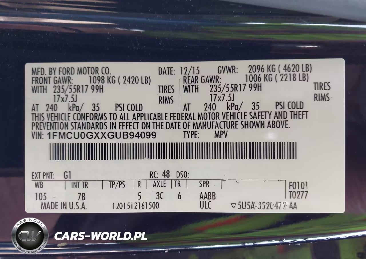 2016 Ford Escape Se VIN:1FMCU0GXXGUB94099 - 9