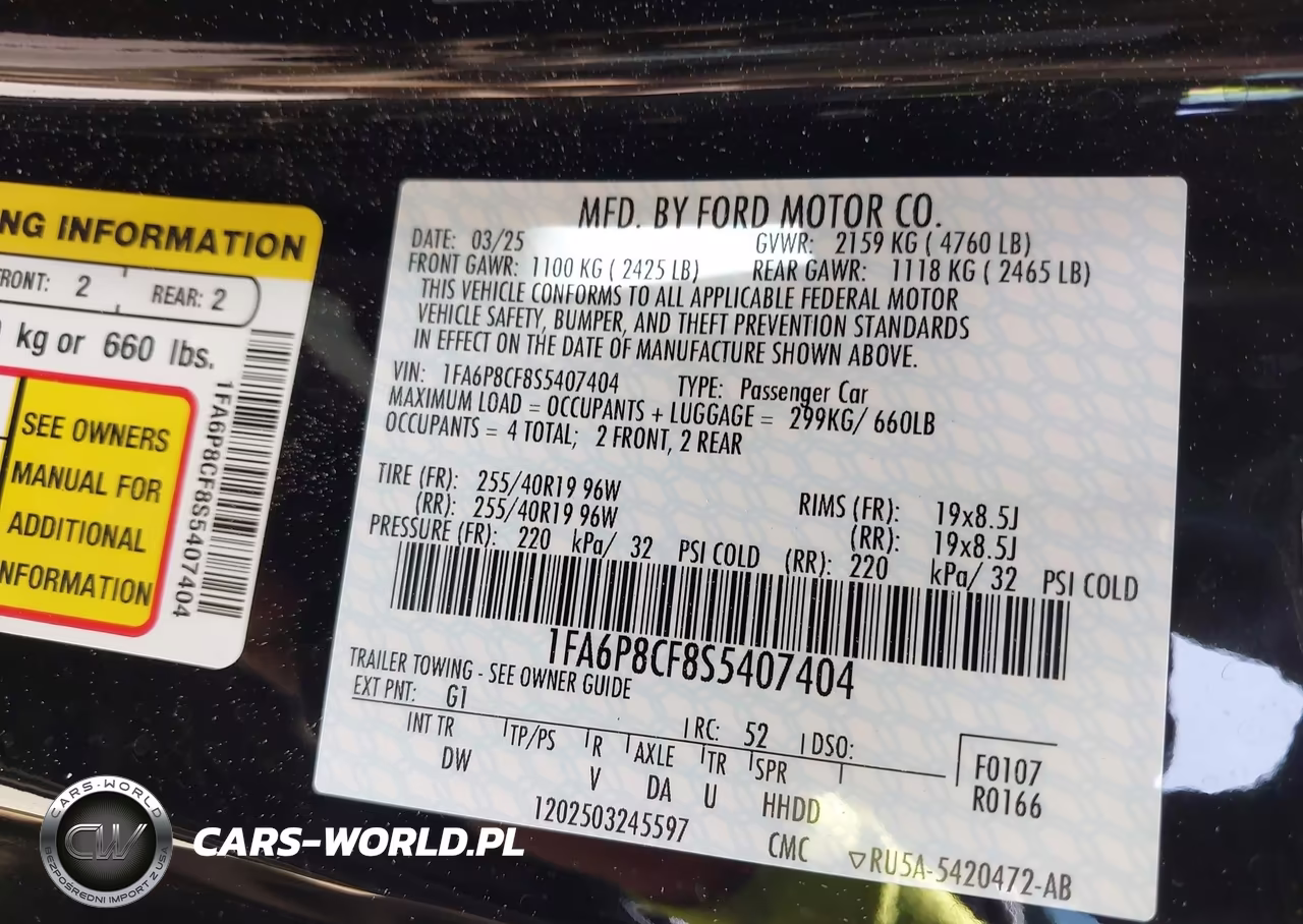 2025 Ford Mustang Gt Fastback VIN:1FA6P8CF8S5407404 - 9