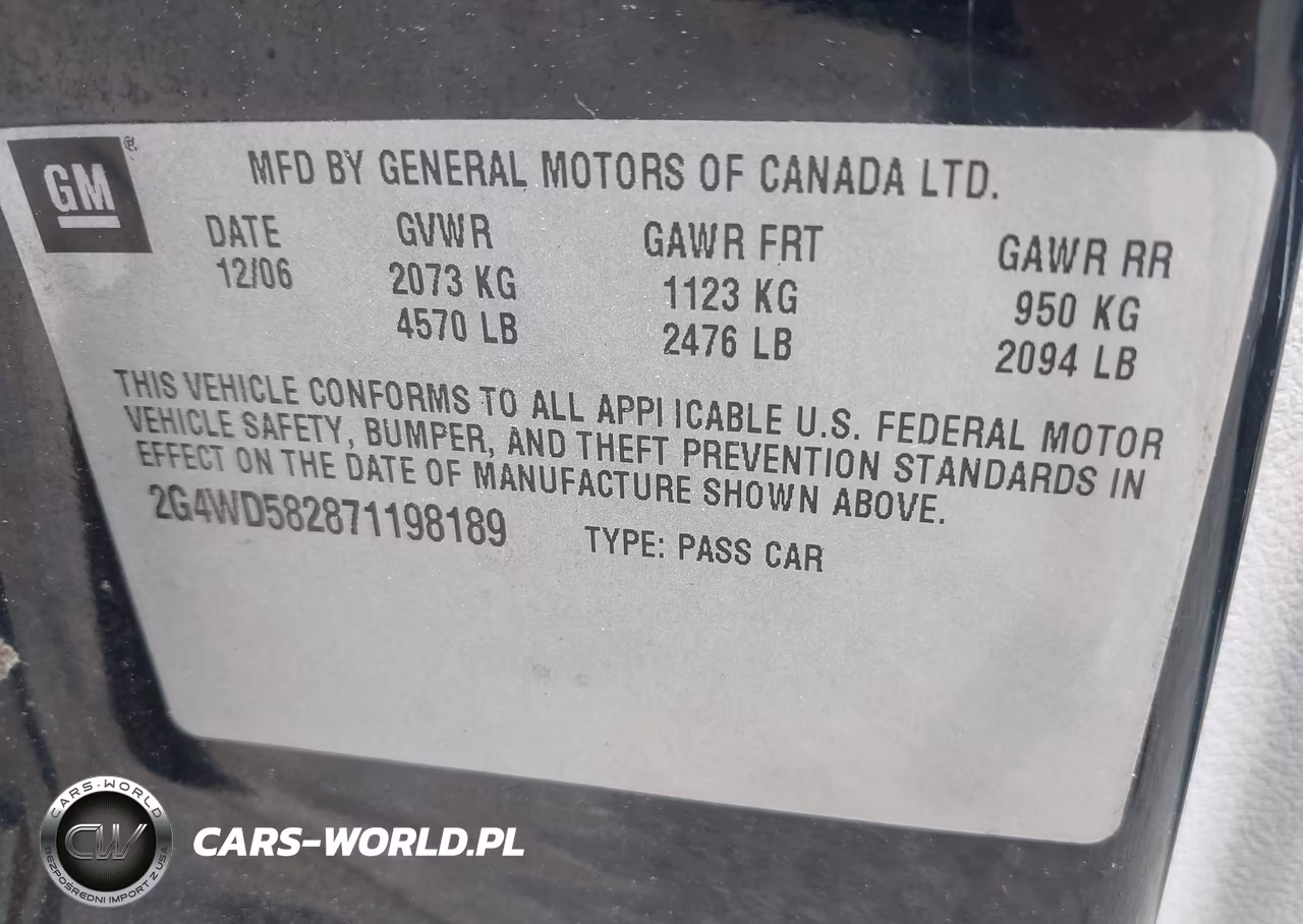 2007 Buick Lacrosse Cxl VIN:2G4WD582871198189 - 9