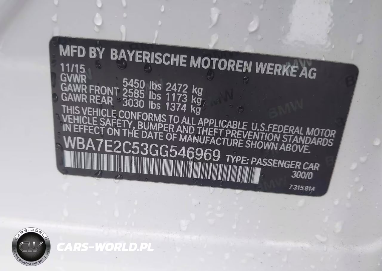 2016 BMW 740I VIN:WBA7E2C53GG546969 - 9
