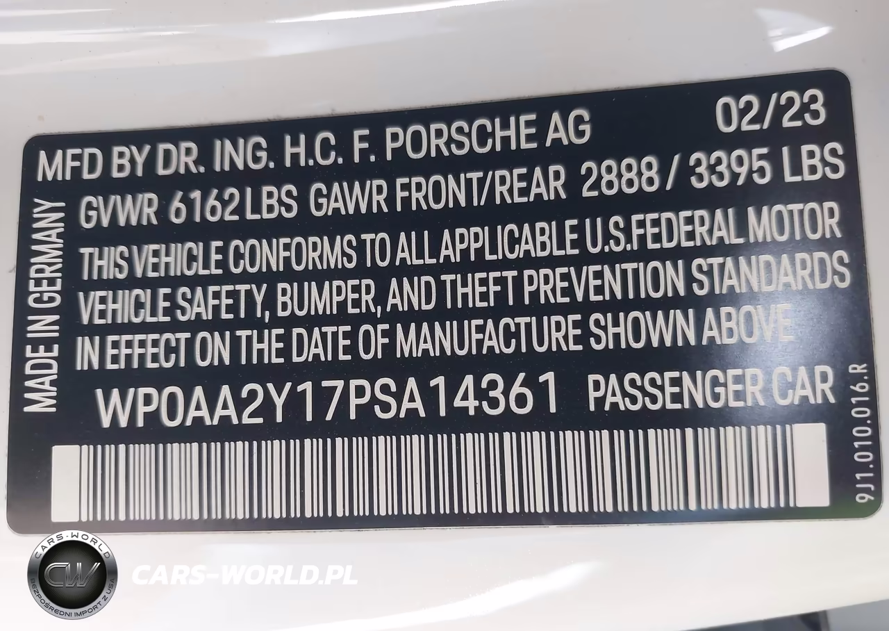 2023 Porsche Taycan VIN:WP0AA2Y17PSA14361 - 9