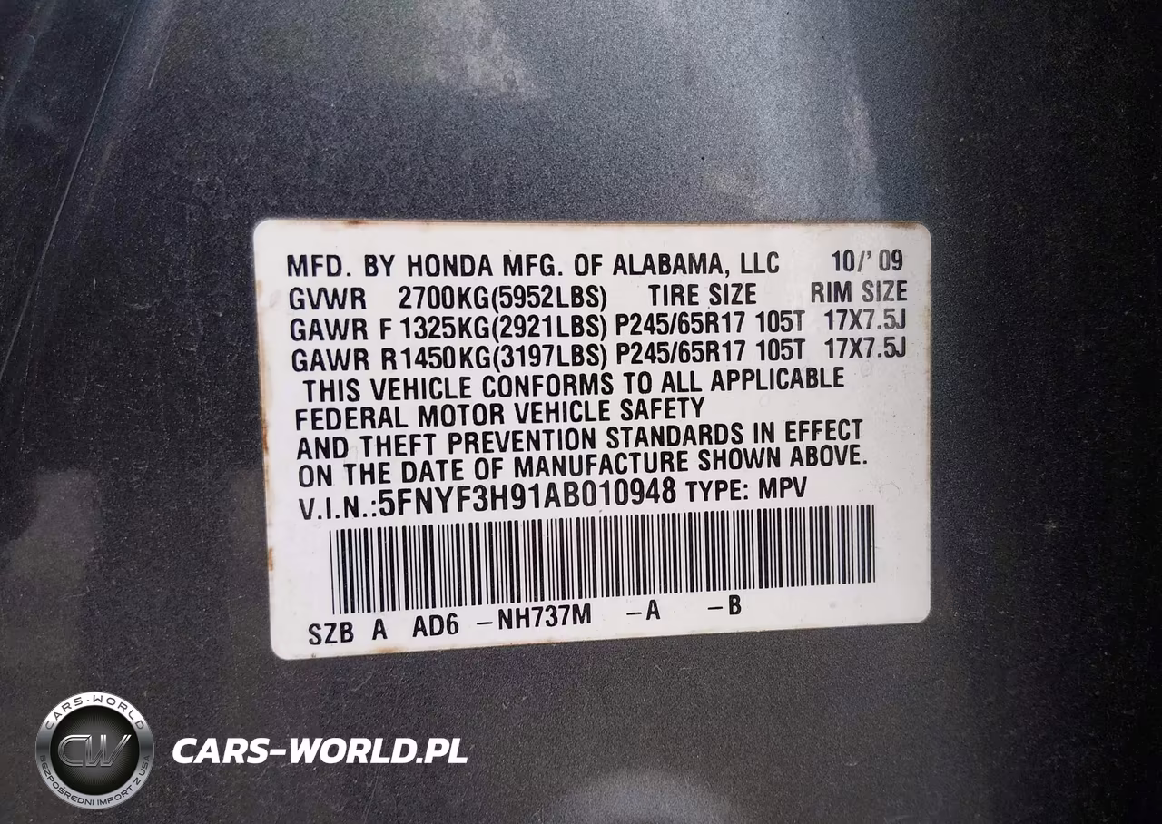 2010 Honda Pilot Touring VIN:5FNYF3H91AB010948 - 9