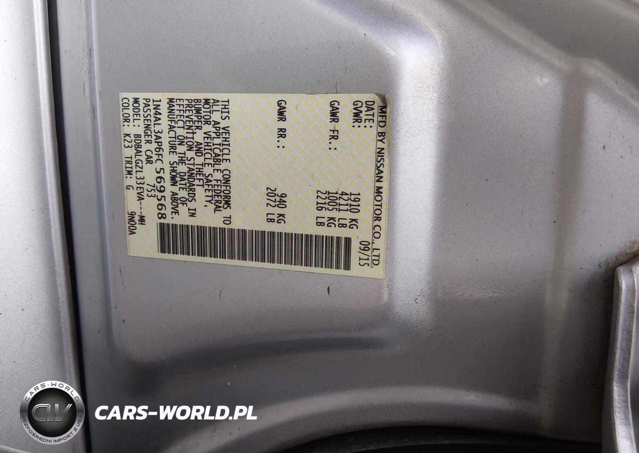 2015 Nissan Altima 2.5 S VIN:1N4AL3AP6FC569568 - 9