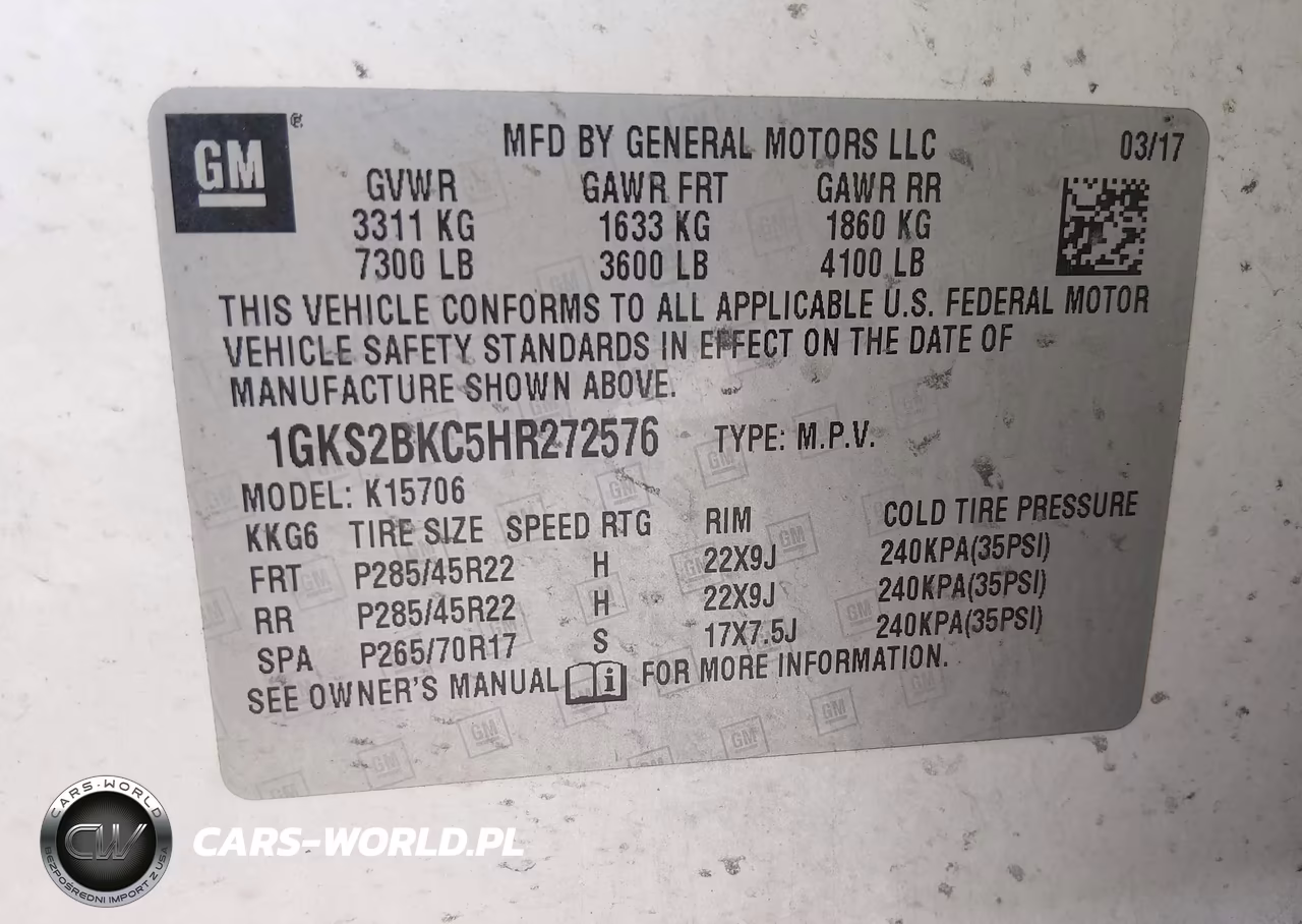 2017 GMC Yukon Slt VIN:1GKS2BKC5HR272576 - 9