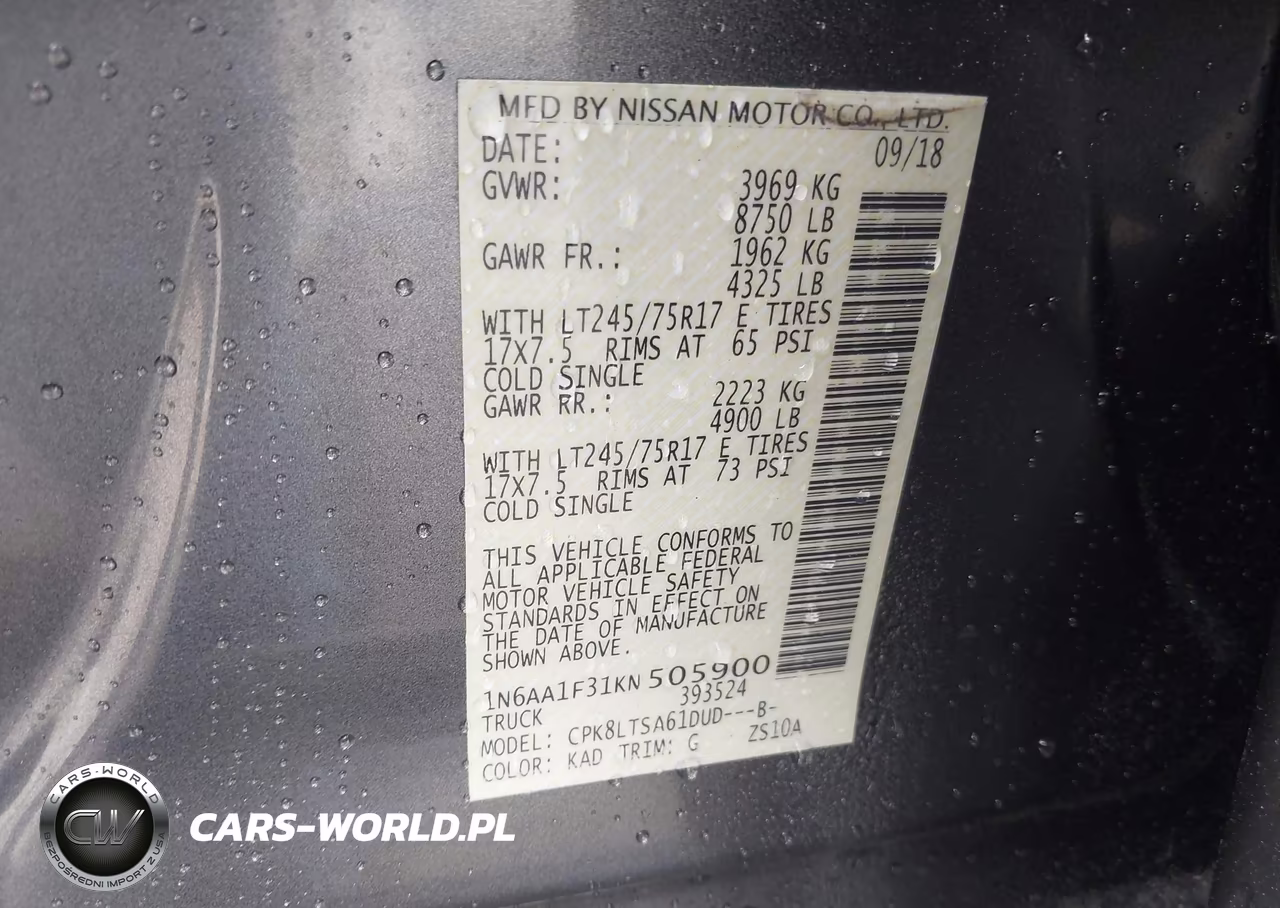 2019 Nissan Titan Xd Sv Gas VIN:1N6AA1F31KN505900 - 9