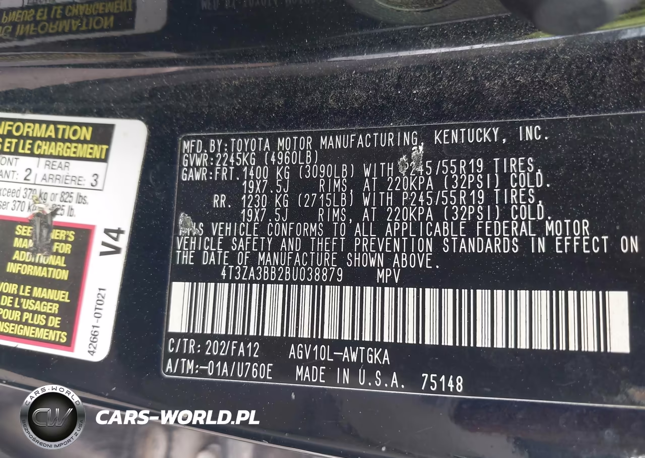 2011 Toyota Venza VIN:4T3ZA3BB2BU038879 - 9