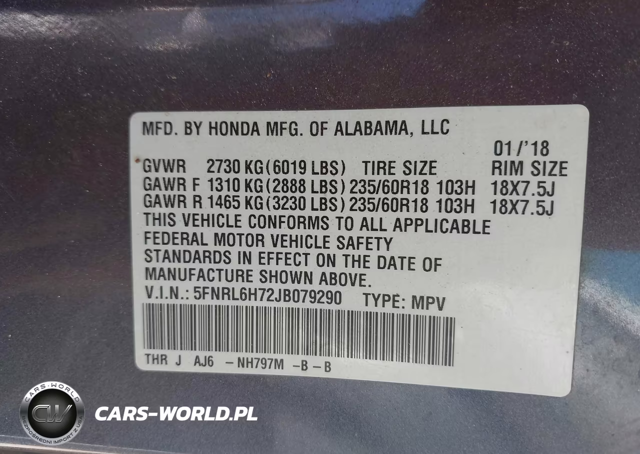 2018 Honda Odyssey Ex-L VIN:5FNRL6H72JB079290 - 9