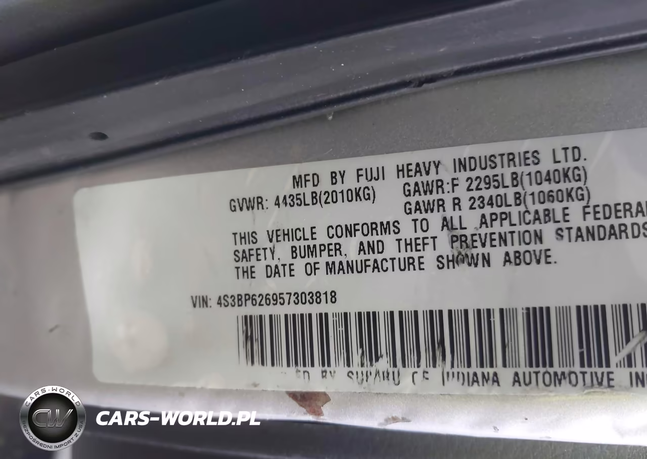 2005 Subaru Legacy 2.5I Limited VIN:4S3BP626957303818 - 9